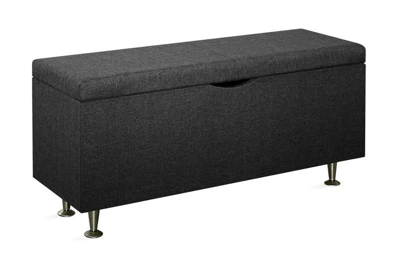 Cibele Sengekiste 130 cm - Mørkegrå/Metal - Møbler - Senge - Sengetilbehør & sengegavl - Opbevaring til senge