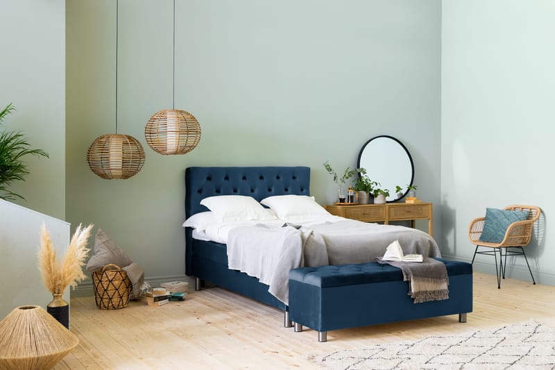 Donte sengekiste 140 cm - Blå - Møbler - Senge - Sengetilbehør & sengegavl - Opbevaring til senge
