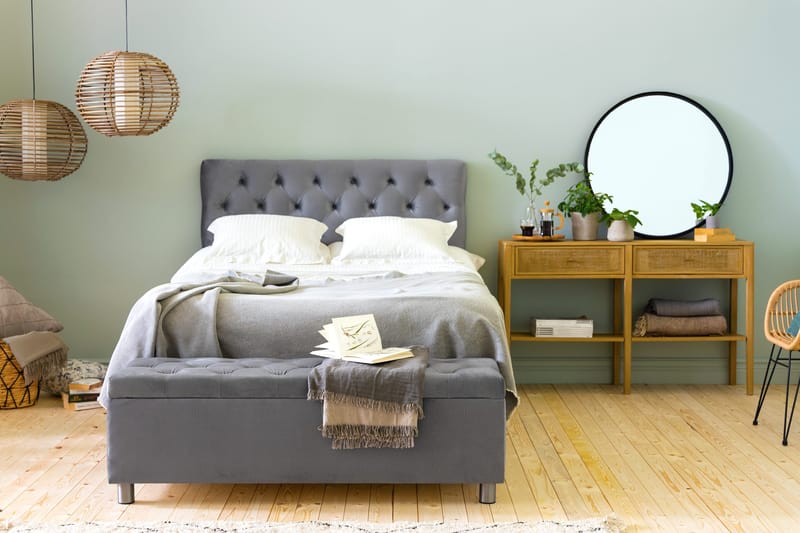 Donte sengekiste 140 cm - Grå - Møbler - Senge - Sengetilbehør & sengegavl - Opbevaring til senge