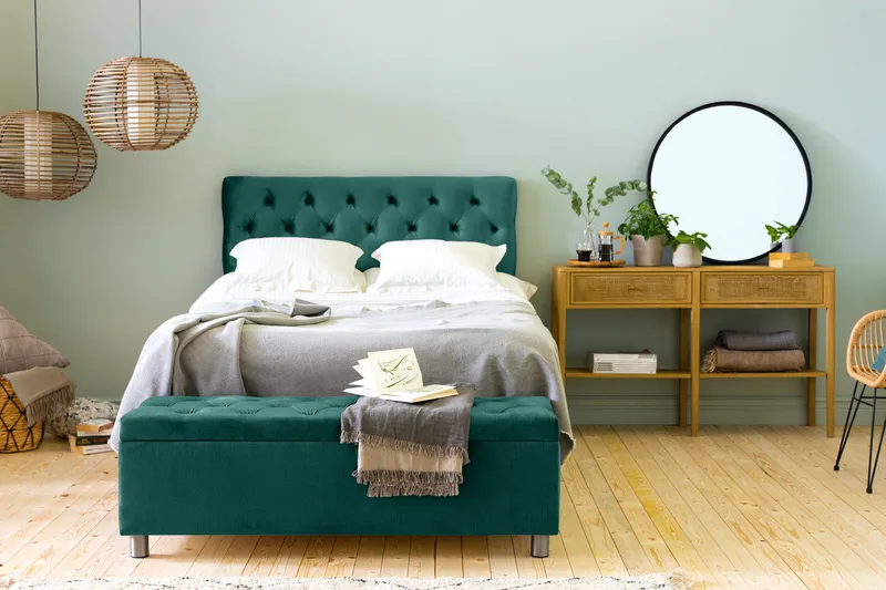 Donte sengekiste 140 cm - Grøn - Møbler - Senge - Sengetilbehør & sengegavl - Opbevaring til senge