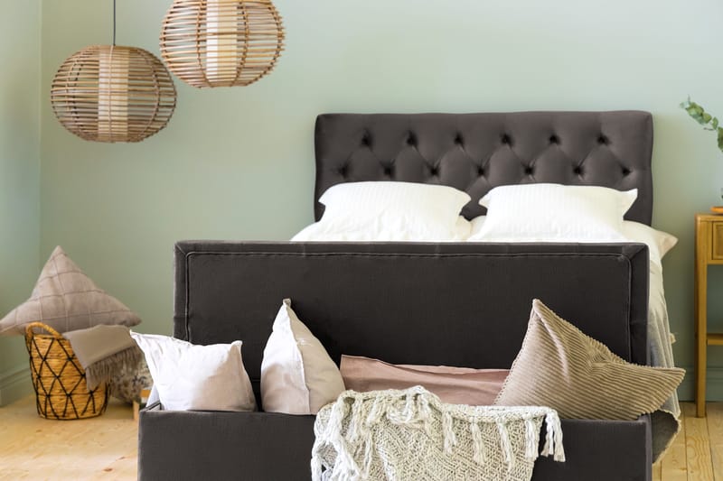 Donte sengekiste 140 cm - Mørkegrå - Møbler - Senge - Sengetilbehør & sengegavl - Opbevaring til senge