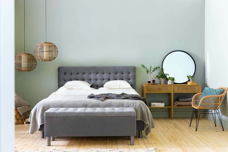 Donte sengekiste 140 cm Square - Grå - Opbevaring til senge - Sengebænk - Sengekiste