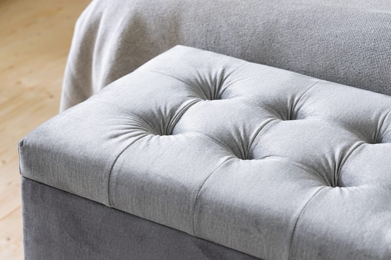 Donte sengekiste 140 cm Square - Grå - Møbler - Senge - Sengetilbehør & sengegavl - Opbevaring til senge