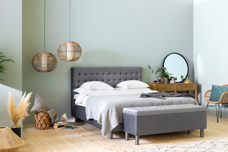 Donte sengekiste 140 cm Square - Grå - Møbler - Senge - Sengetilbehør & sengegavl - Opbevaring til senge