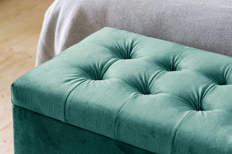 Donte sengekiste 140 cm Square - Grøn - Møbler - Senge - Sengetilbehør & sengegavl - Opbevaring til senge