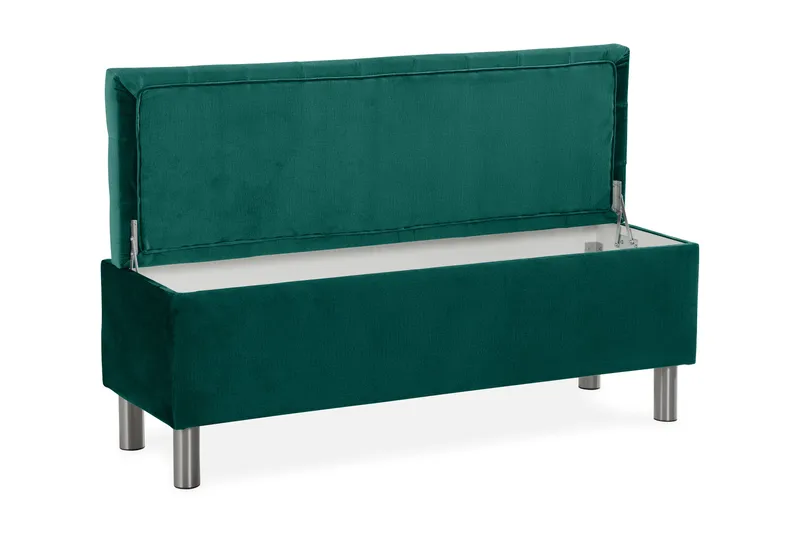 Donte sengekiste 140 cm Square - Grøn - Møbler - Senge - Sengetilbehør & sengegavl - Opbevaring til senge