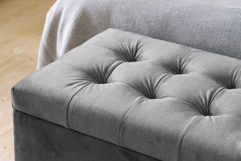 Donte sengekiste 140 cm Square - Mørkegrå - Møbler - Senge - Sengetilbehør & sengegavl - Opbevaring til senge