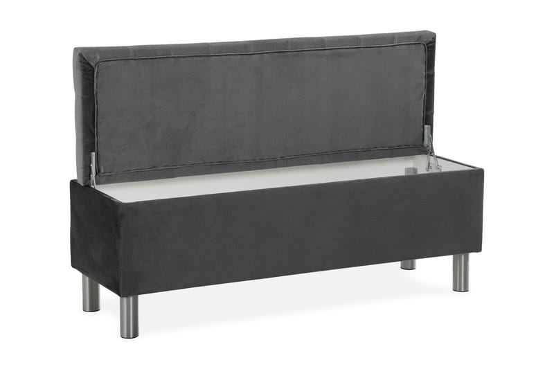 Donte sengekiste 140 cm Square - Mørkegrå - Møbler - Senge - Sengetilbehør & sengegavl - Opbevaring til senge