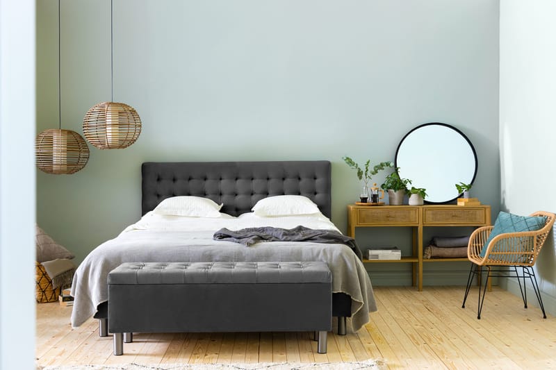 Donte sengekiste 140 cm Square - Mørkegrå - Møbler - Senge - Sengetilbehør & sengegavl - Opbevaring til senge