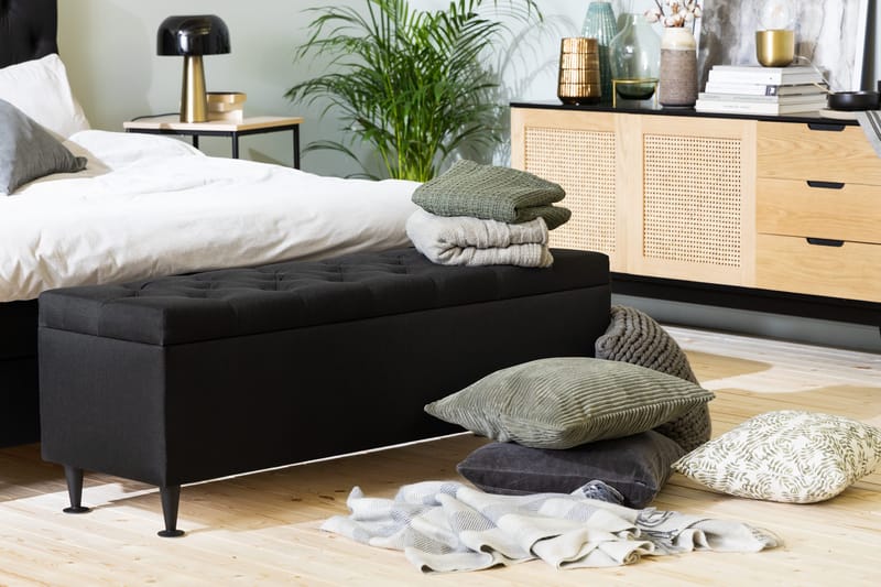 Ella Sengekasse 140 cm Ternet - Sort - Møbler - Senge - Sengetilbehør & sengegavl - Opbevaring til senge