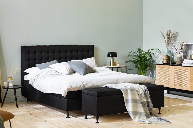 Ella Sengekiste 140 cm Dyb-syet - Sort - Møbler - Senge - Sengetilbehør & sengegavl - Opbevaring til senge