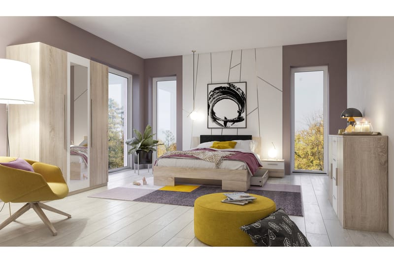 Hellebak Sengeskuffe 69x116 cm - Natur/Hvid - Møbler - Senge - Sengetilbehør & sengegavl - Opbevaring til senge