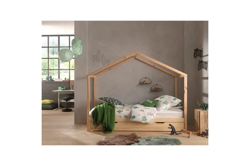 Husseng uden Hegn og med Skuffe Dallas 90x200 cm Naturlig - Naturlig - Møbler - Senge - Sengetilbehør & sengegavl - Opbevaring til senge