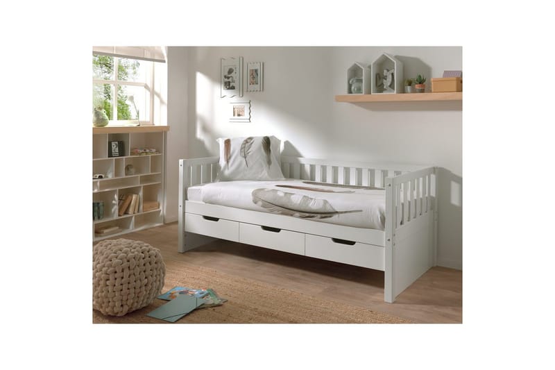 Kahytseng Fritz Hvid, Med skuffe - Hvid, Med skuffe - Møbler - Senge - Sengetilbehør & sengegavl - Opbevaring til senge