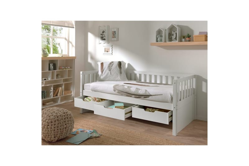 Kahytseng Fritz Hvid, Med skuffe - Hvid, Med skuffe - Møbler - Senge - Sengetilbehør & sengegavl - Opbevaring til senge