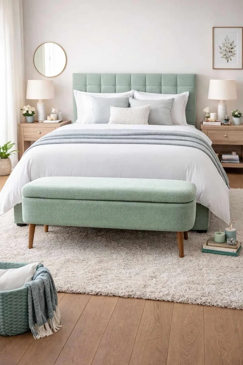 Pouffe with Storage Atelier Del Sofa Grøn - Møbler - Senge - Sengetilbehør & sengegavl - Opbevaring til senge