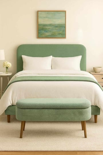 Pouffe with Storage Atelier Del Sofa Grøn - Møbler - Senge - Sengetilbehør & sengegavl - Opbevaring til senge