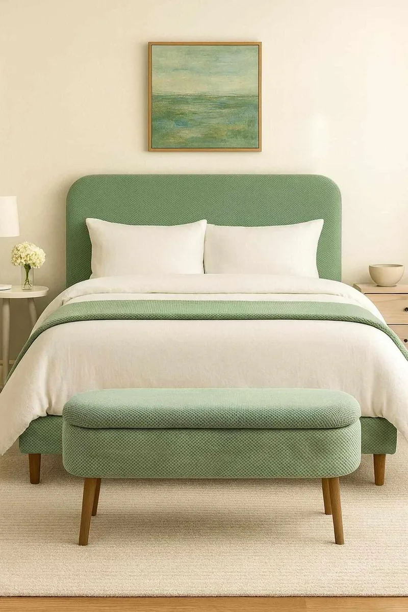 Pouffe with Storage Atelier Del Sofa Grøn - Møbler - Senge - Sengetilbehør & sengegavl - Opbevaring til senge