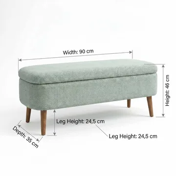 Pouffe with Storage Atelier Del Sofa Grøn - Møbler - Senge - Sengetilbehør & sengegavl - Opbevaring til senge