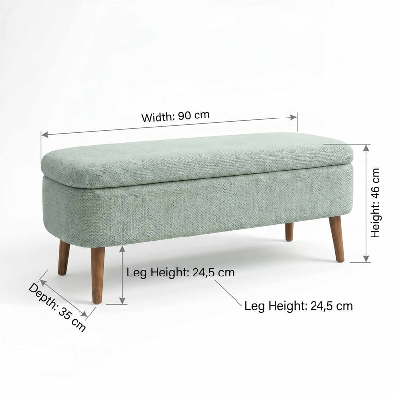 Pouffe with Storage Atelier Del Sofa Grøn - Møbler - Senge - Sengetilbehør & sengegavl - Opbevaring til senge