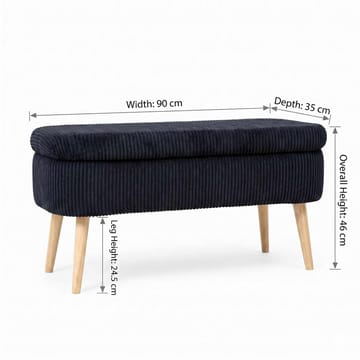 Pouffe with Storage Atelier Del Sofa Sort - Møbler - Senge - Sengetilbehør & sengegavl - Opbevaring til senge