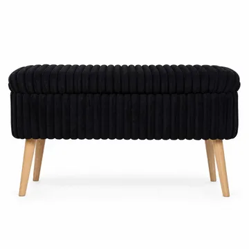Pouffe with Storage Atelier Del Sofa Toscano Black - Møbler - Senge - Sengetilbehør & sengegavl - Opbevaring til senge