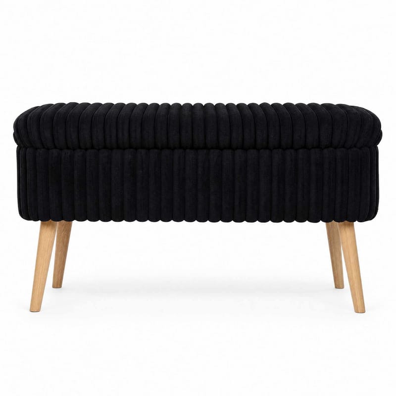 Pouffe with Storage Atelier Del Sofa Toscano Black - Møbler - Senge - Sengetilbehør & sengegavl - Opbevaring til senge