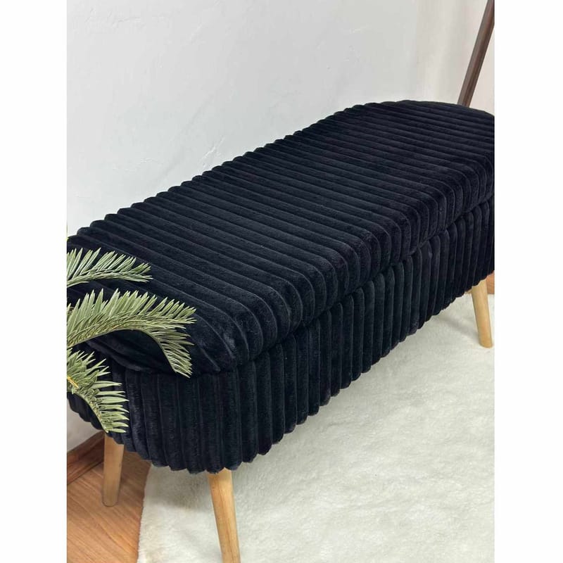 Pouffe with Storage Atelier Del Sofa Toscano Black - Møbler - Senge - Sengetilbehør & sengegavl - Opbevaring til senge