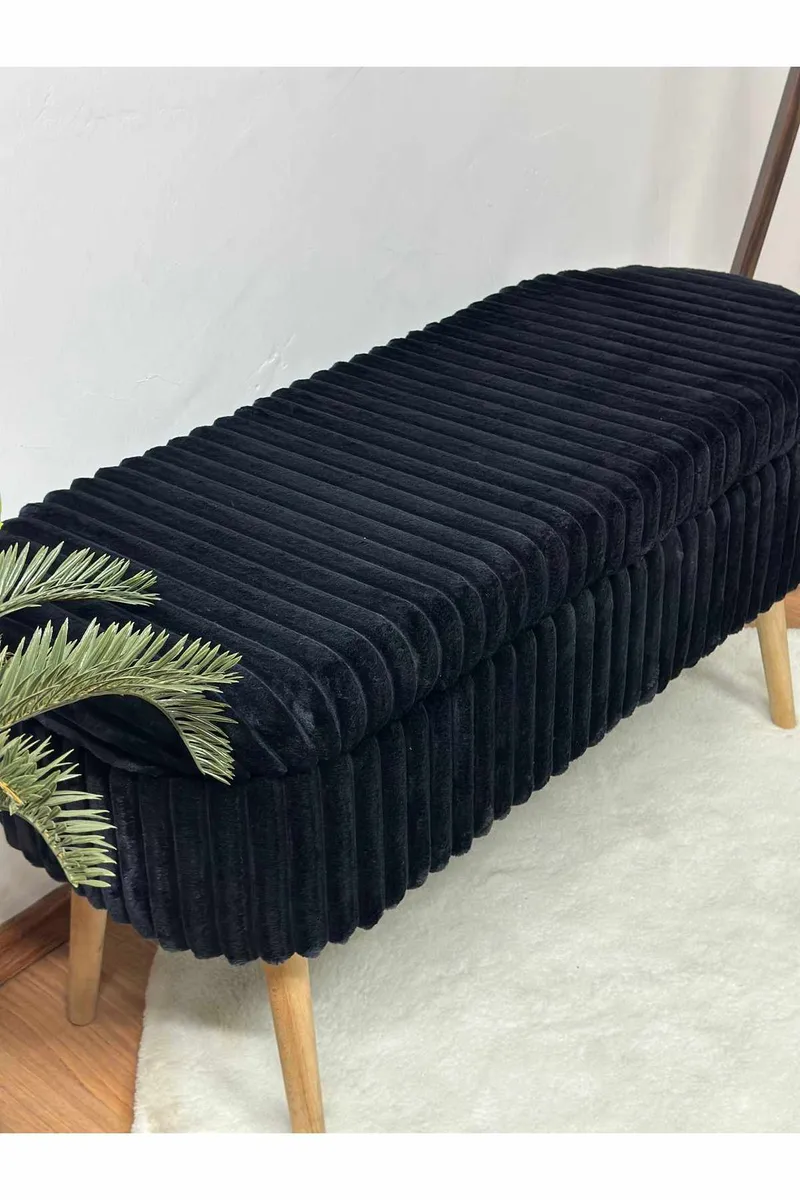 Pouffe with Storage Atelier Del Sofa Toscano Black - Møbler - Senge - Sengetilbehør & sengegavl - Opbevaring til senge