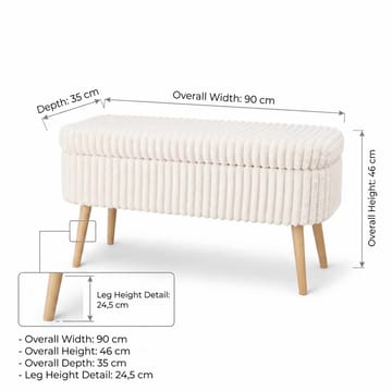 Pouffe with Storage Atelier Del Sofa Toscano Cream - Møbler - Senge - Sengetilbehør & sengegavl - Opbevaring til senge