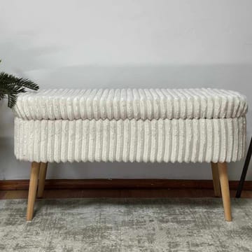 Pouffe with Storage Atelier Del Sofa Toscano Cream - Møbler - Senge - Sengetilbehør & sengegavl - Opbevaring til senge