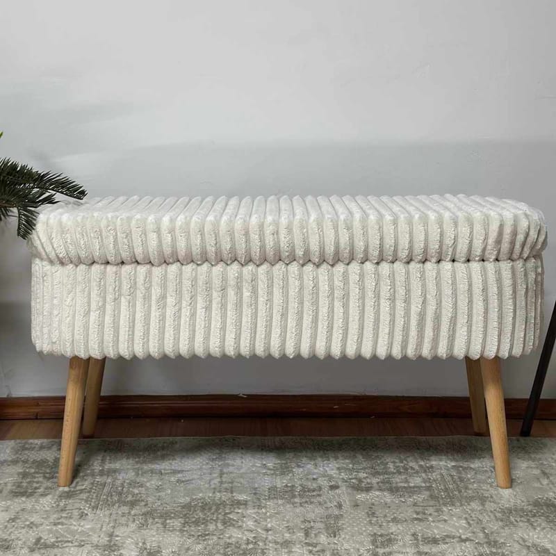 Pouffe with Storage Atelier Del Sofa Toscano Cream - Møbler - Senge - Sengetilbehør & sengegavl - Opbevaring til senge