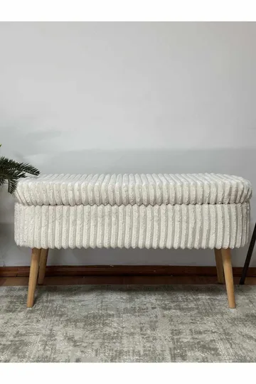 Pouffe with Storage Atelier Del Sofa Toscano Cream - Møbler - Senge - Sengetilbehør & sengegavl - Opbevaring til senge