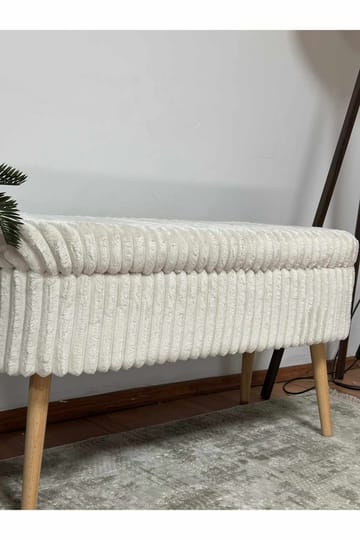 Pouffe with Storage Atelier Del Sofa Toscano Cream - Møbler - Senge - Sengetilbehør & sengegavl - Opbevaring til senge