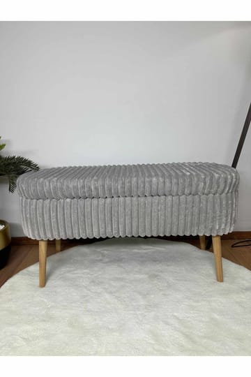 Pouffe with Storage Atelier Del Sofa Toscano Grey - Møbler - Senge - Sengetilbehør & sengegavl - Opbevaring til senge