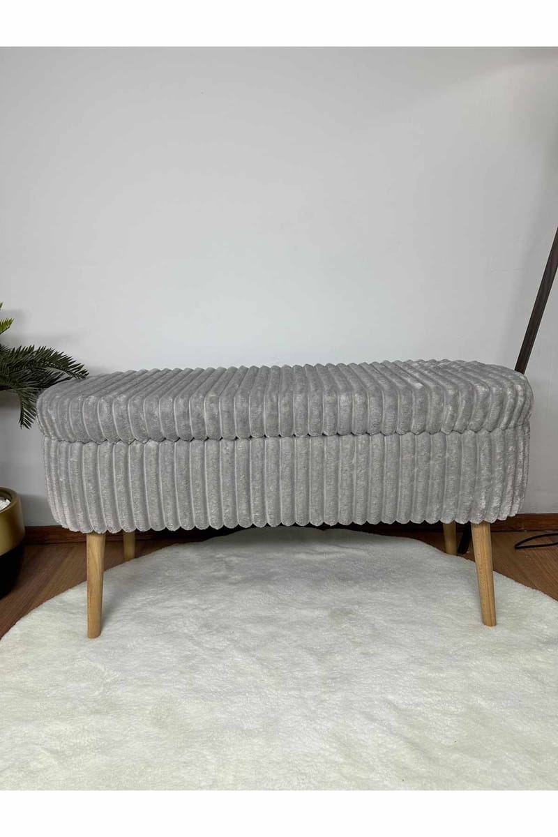 Pouffe with Storage Atelier Del Sofa Toscano Grey - Møbler - Senge - Sengetilbehør & sengegavl - Opbevaring til senge
