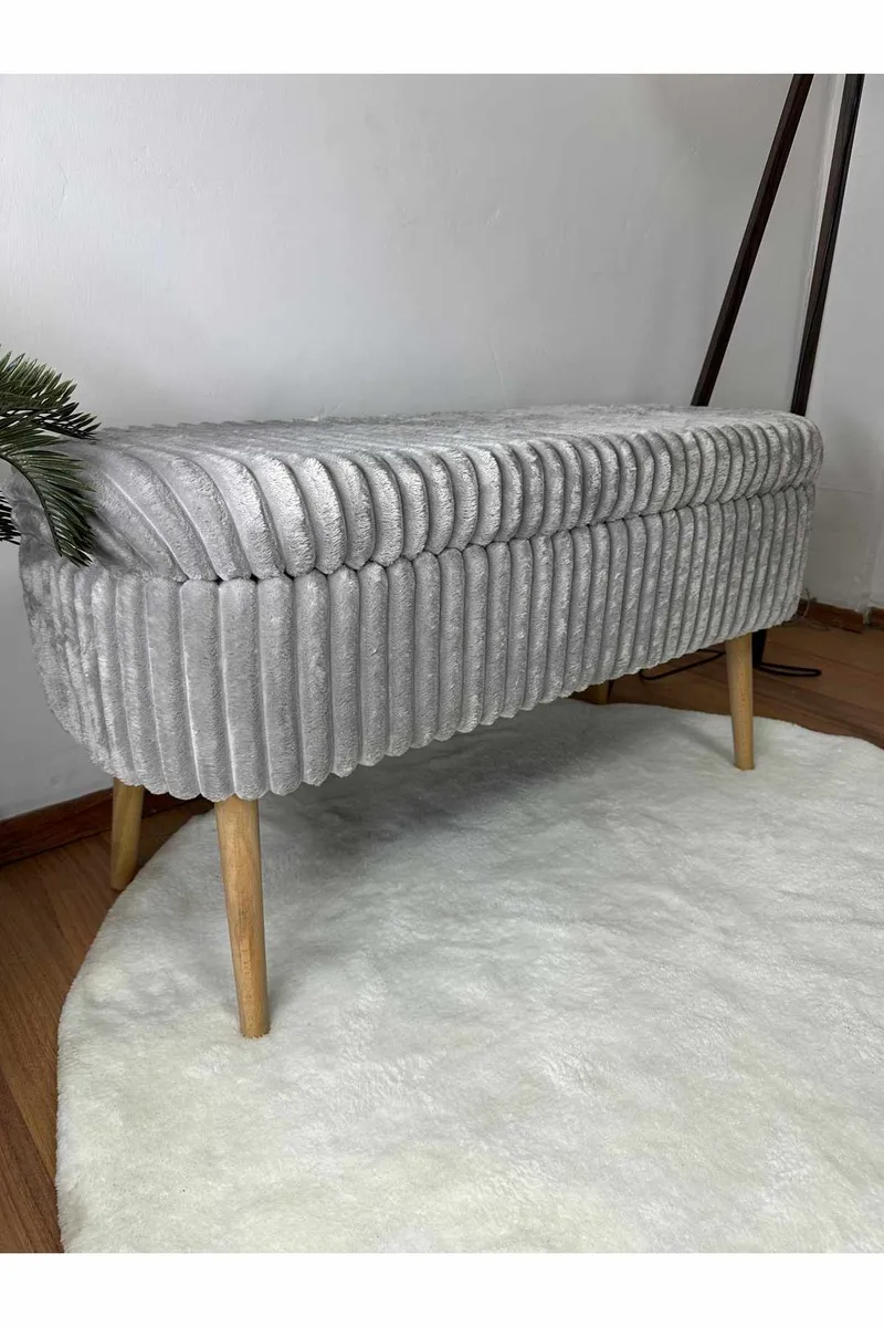 Pouffe with Storage Atelier Del Sofa Toscano Grey - Møbler - Senge - Sengetilbehør & sengegavl - Opbevaring til senge