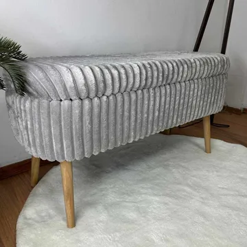 Pouffe with Storage Atelier Del Sofa Toscano Grey - Møbler - Senge - Sengetilbehør & sengegavl - Opbevaring til senge