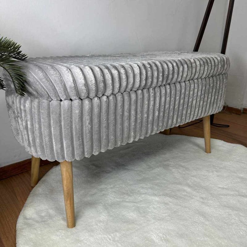 Pouffe with Storage Atelier Del Sofa Toscano Grey - Møbler - Senge - Sengetilbehør & sengegavl - Opbevaring til senge