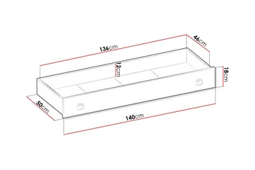 Rathmore Sengekiste 140 cm - Grå - Møbler - Senge - Sengetilbehør & sengegavl - Opbevaring til senge