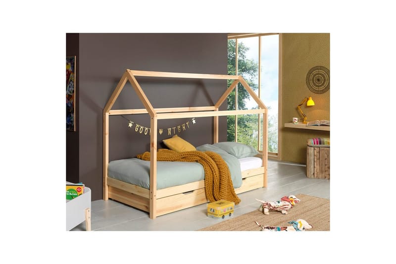 Seng med skuffe Dallas 90x200 cm Antracit - Antracit - Møbler - Senge - Sengetilbehør & sengegavl - Opbevaring til senge