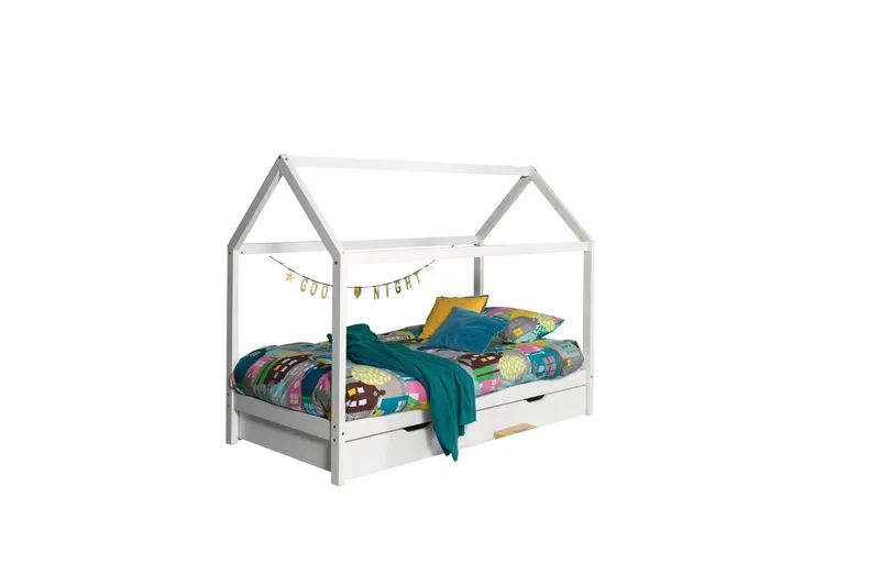 Seng med skuffe Dallas Hvid - Hvid - Møbler - Senge - Sengetilbehør & sengegavl - Opbevaring til senge