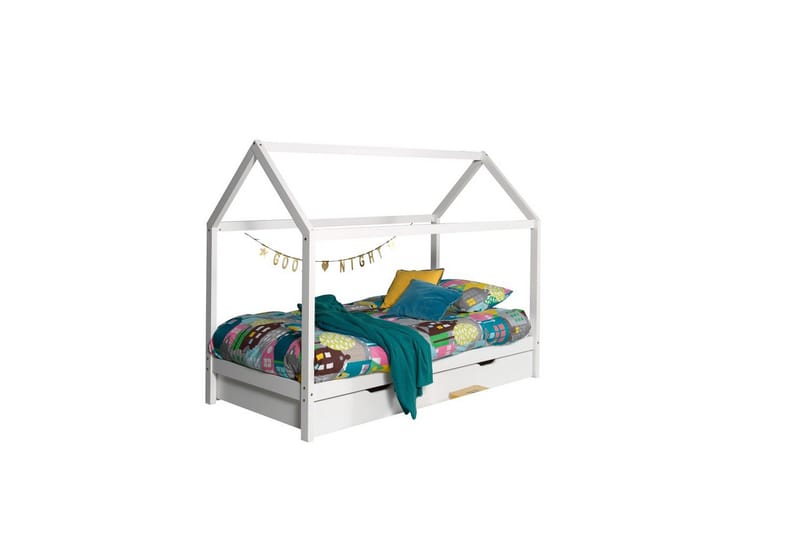 Seng med skuffe Dallas Hvid - Hvid - Møbler - Senge - Sengetilbehør & sengegavl - Opbevaring til senge