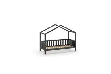 Seng med skuffe og hegn Dallas 90x200 cm Antracit - Antracit - Møbler - Senge - Sengetilbehør & sengegavl - Opbevaring til senge
