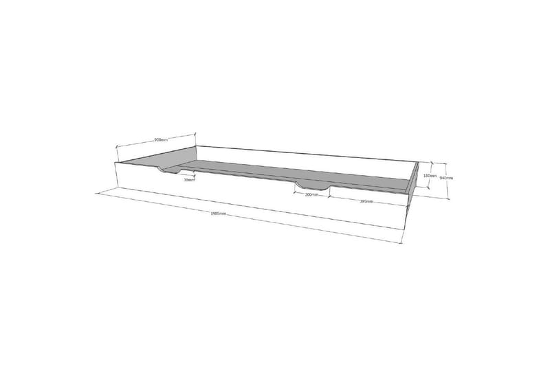 Sengeskuffe Dallas 90x190 cm Antracit - Antracit - Møbler - Senge - Sengetilbehør & sengegavl - Opbevaring til senge