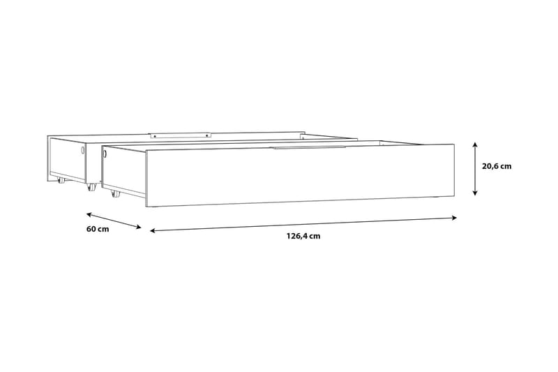 Vergina Sengeskuffer 2 stk - Sort/Grå - Møbler - Senge - Sengetilbehør & sengegavl - Opbevaring til senge