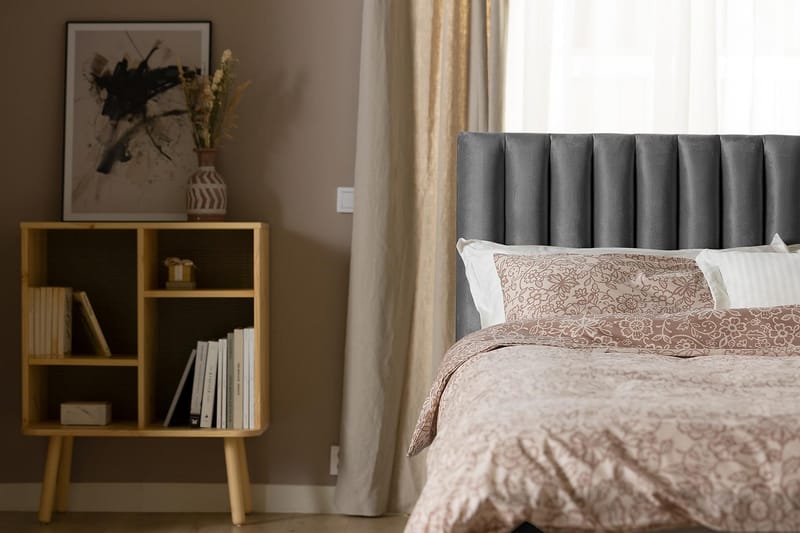 Rakel Sengegavl 120cm - Mørkegrå/Velour - Møbler - Senge - Sengetilbehør & sengegavl - Sengegavle