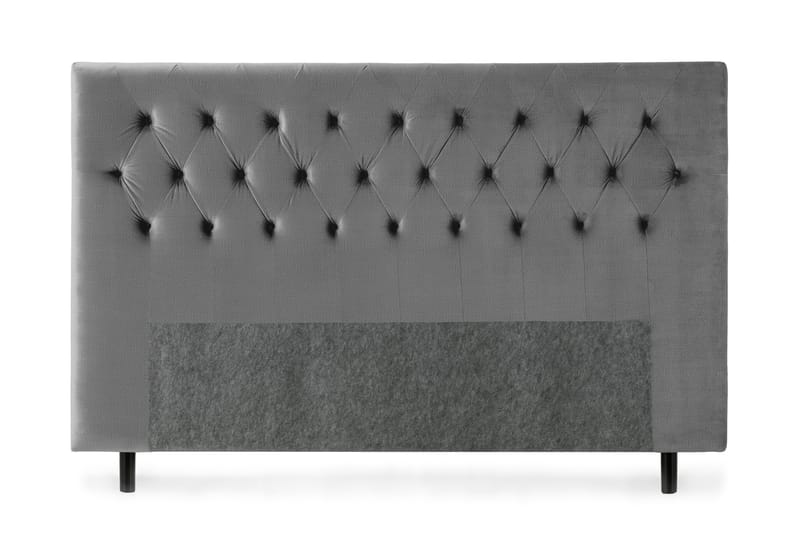 Royal Velvet sengegavl 160 cm velour - mørkegrå - Sengegavle