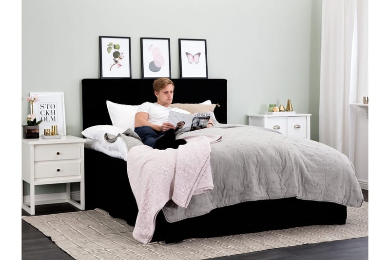 Ava sengegavl 180 cm - sort - Møbler - Senge - Sengetilbehør & sengegavl - Sengegavle
