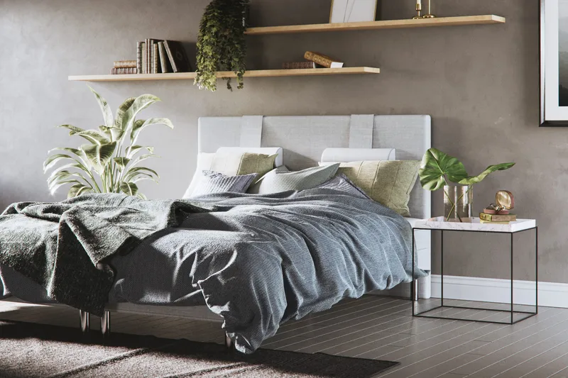 Sengegavl Basic Home Dream Lyx Sengegavl 160 cm Grå 160 - Møbler - Senge - Sengetilbehør & sengegavl - Sengegavle